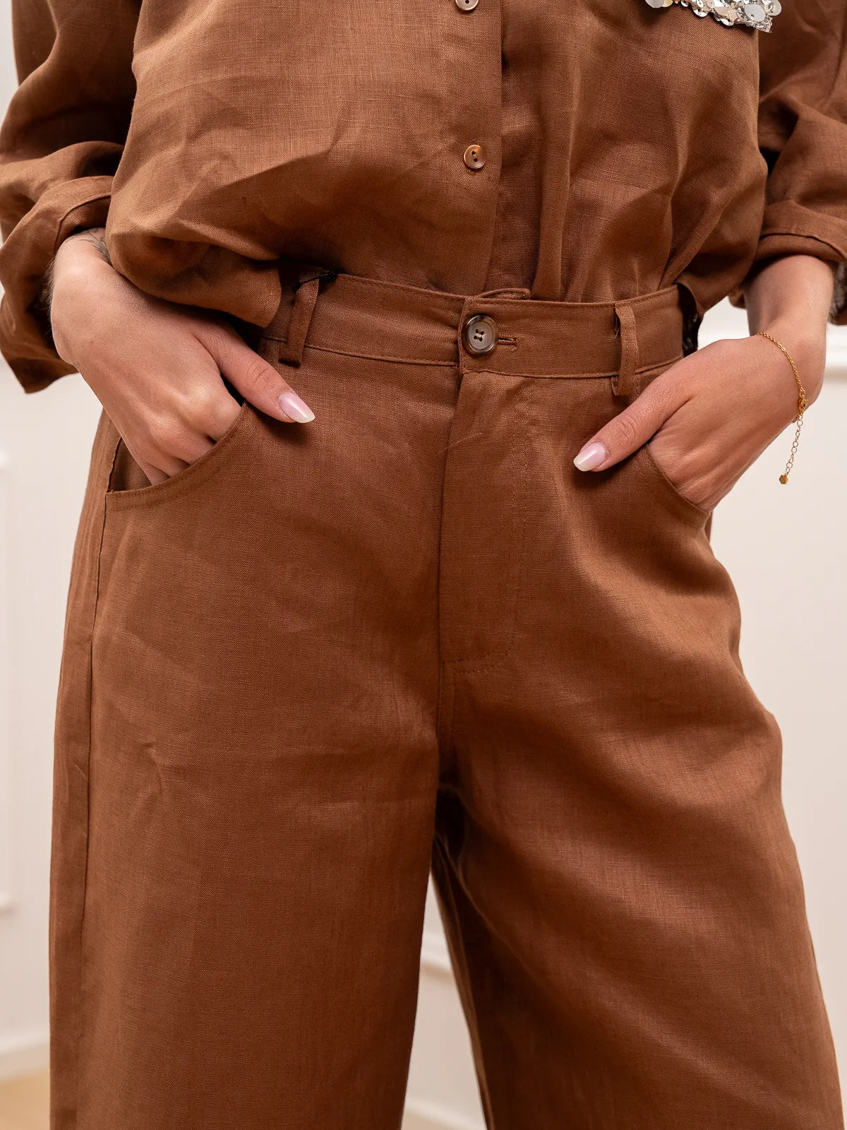 Vega - Pantalones Dreamer de lino desgastado