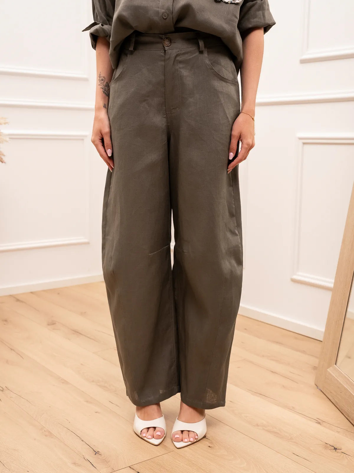 Valentina - Pantalones Dreamer de estilo militar de lino