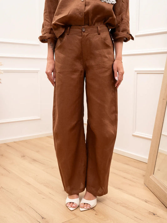 Vega - Pantalones Dreamer de lino desgastado