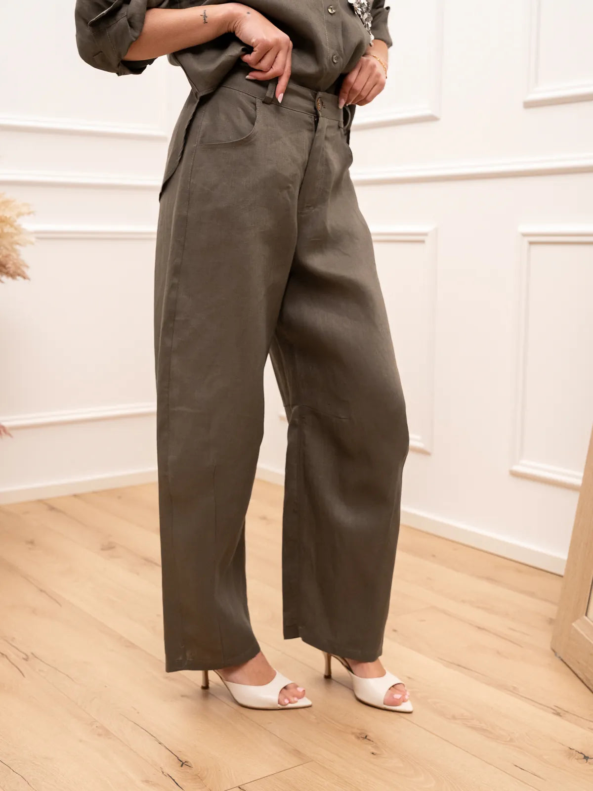 Valentina - Pantalones Dreamer de estilo militar de lino