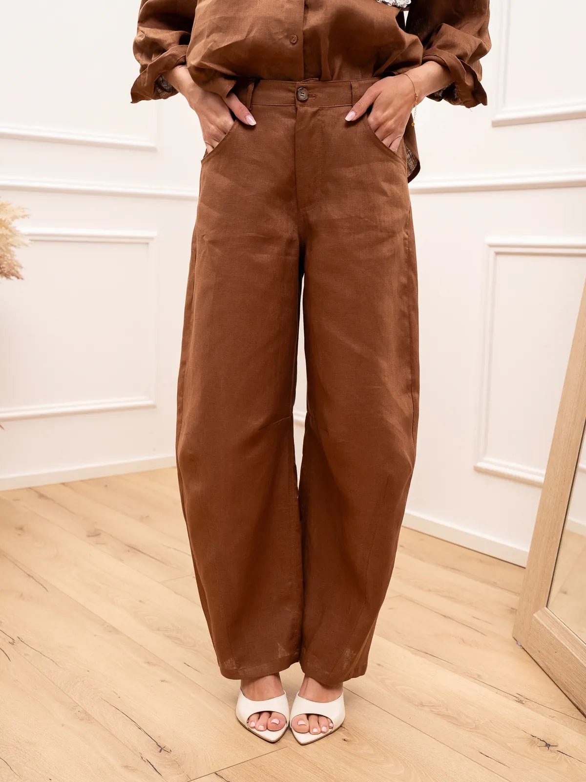 Vega - Pantalones Dreamer de lino desgastado