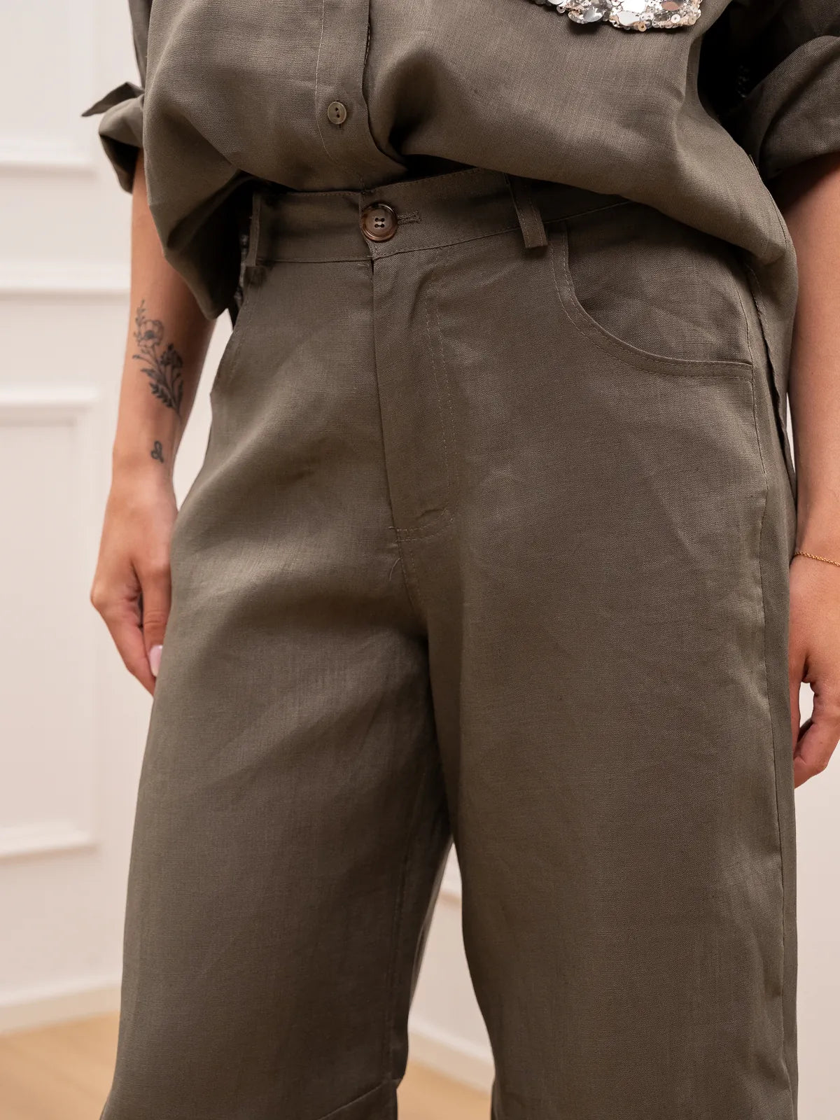 Valentina - Pantalones Dreamer de estilo militar de lino